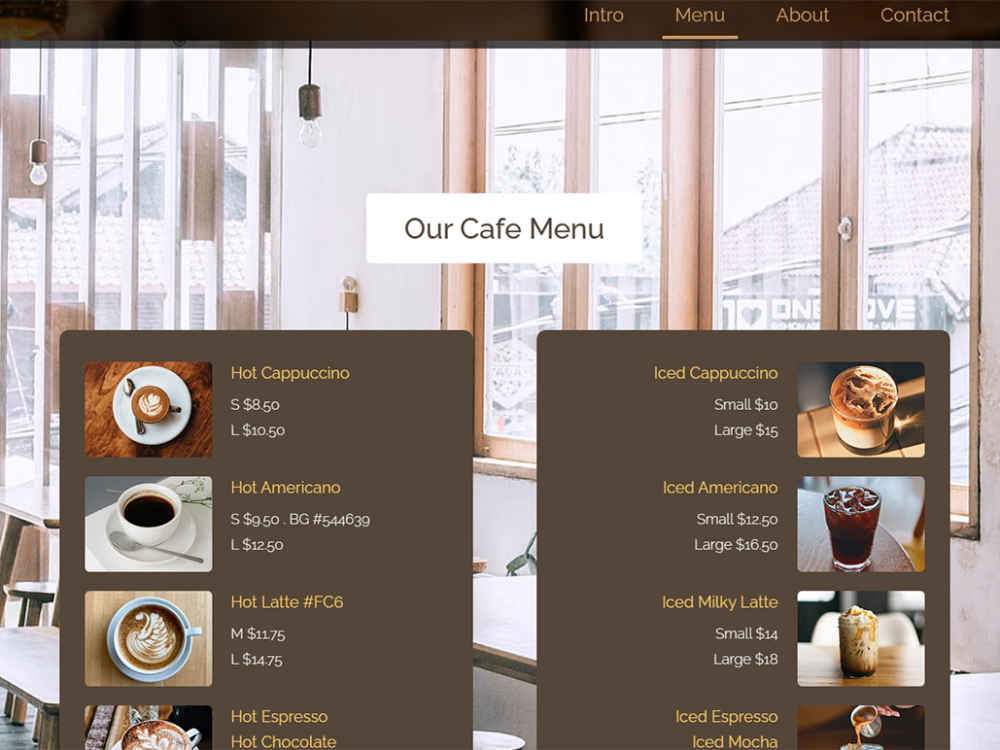 Antique Cafe Free CSS Template | Graphic Fork